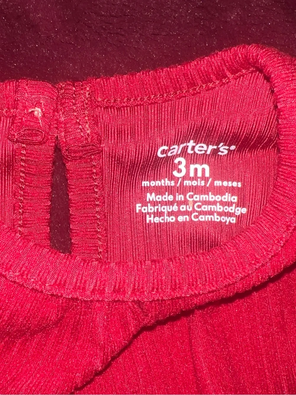 Carter's burgundy girl Ribbed Ruffle Bodysuit long  & Leggings Set 3 months